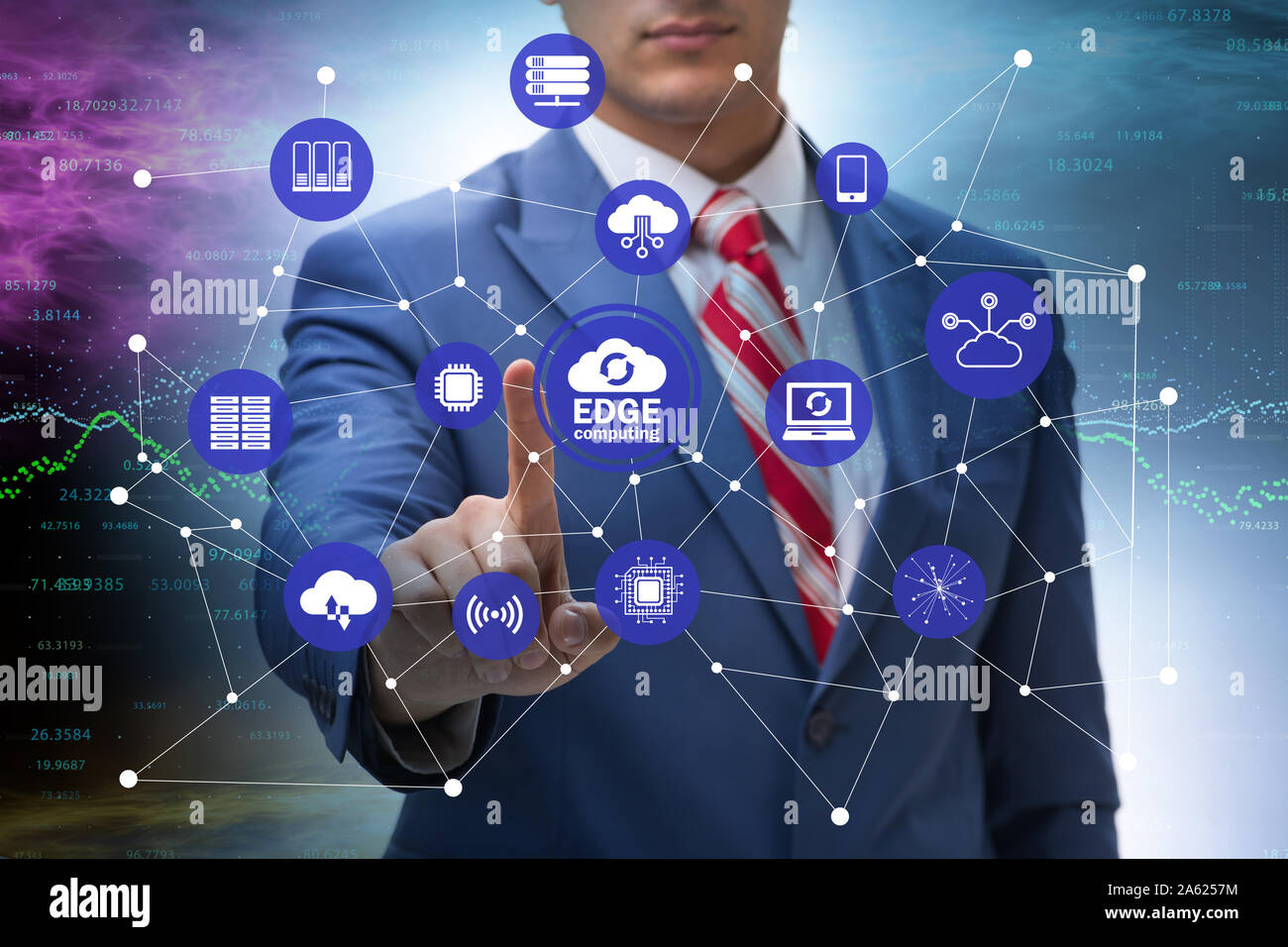 The fog and edge cloud computing concept Stock Photo