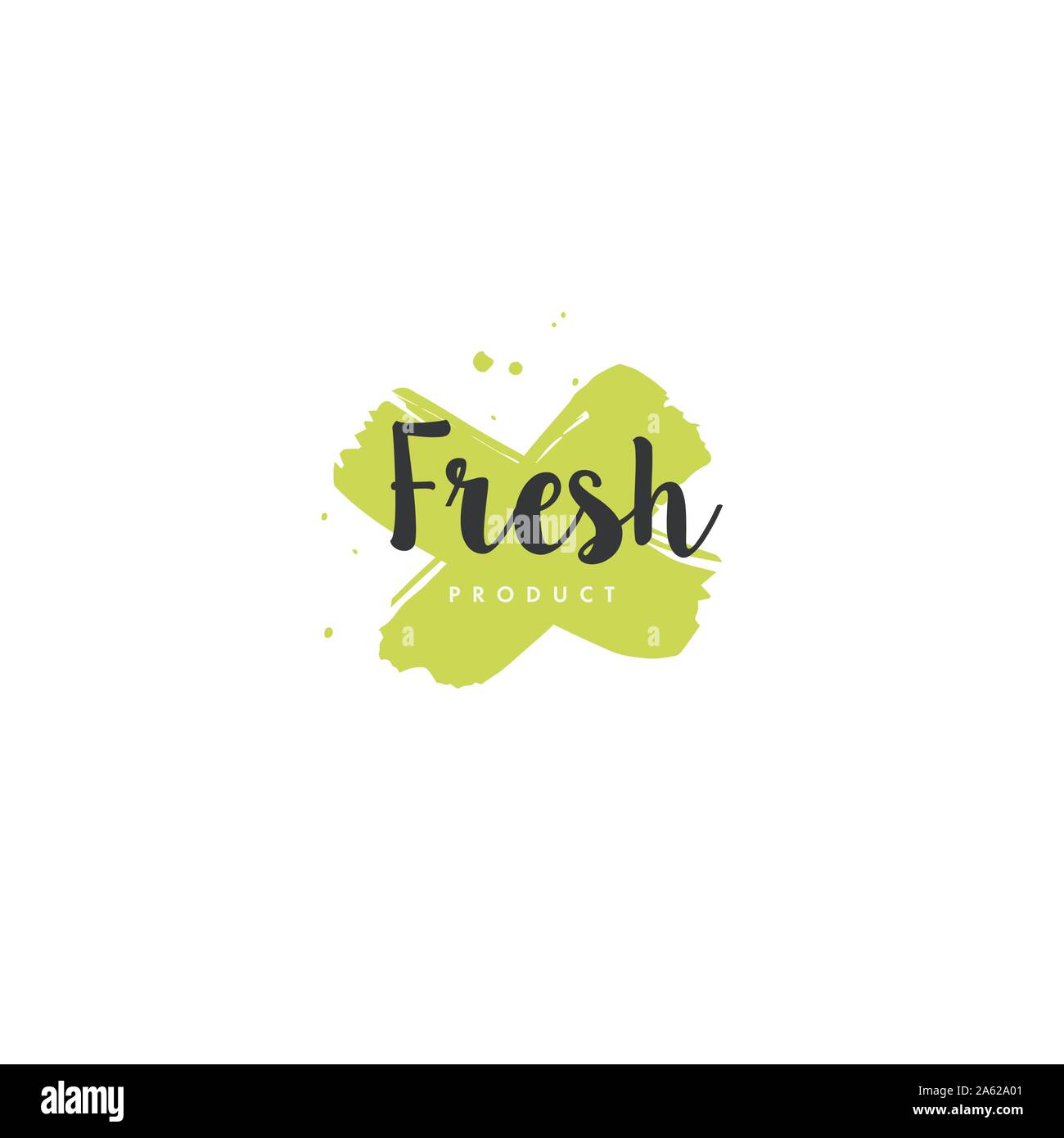 Fresh Logo. Company Logo with word Fresh. Letter F. Creative Logo concept  for Dental Clinic or Restaurant, Organic Food Shop. Handwritten word Fresh.  Red and Green Fresh Color Background. Stock Vector