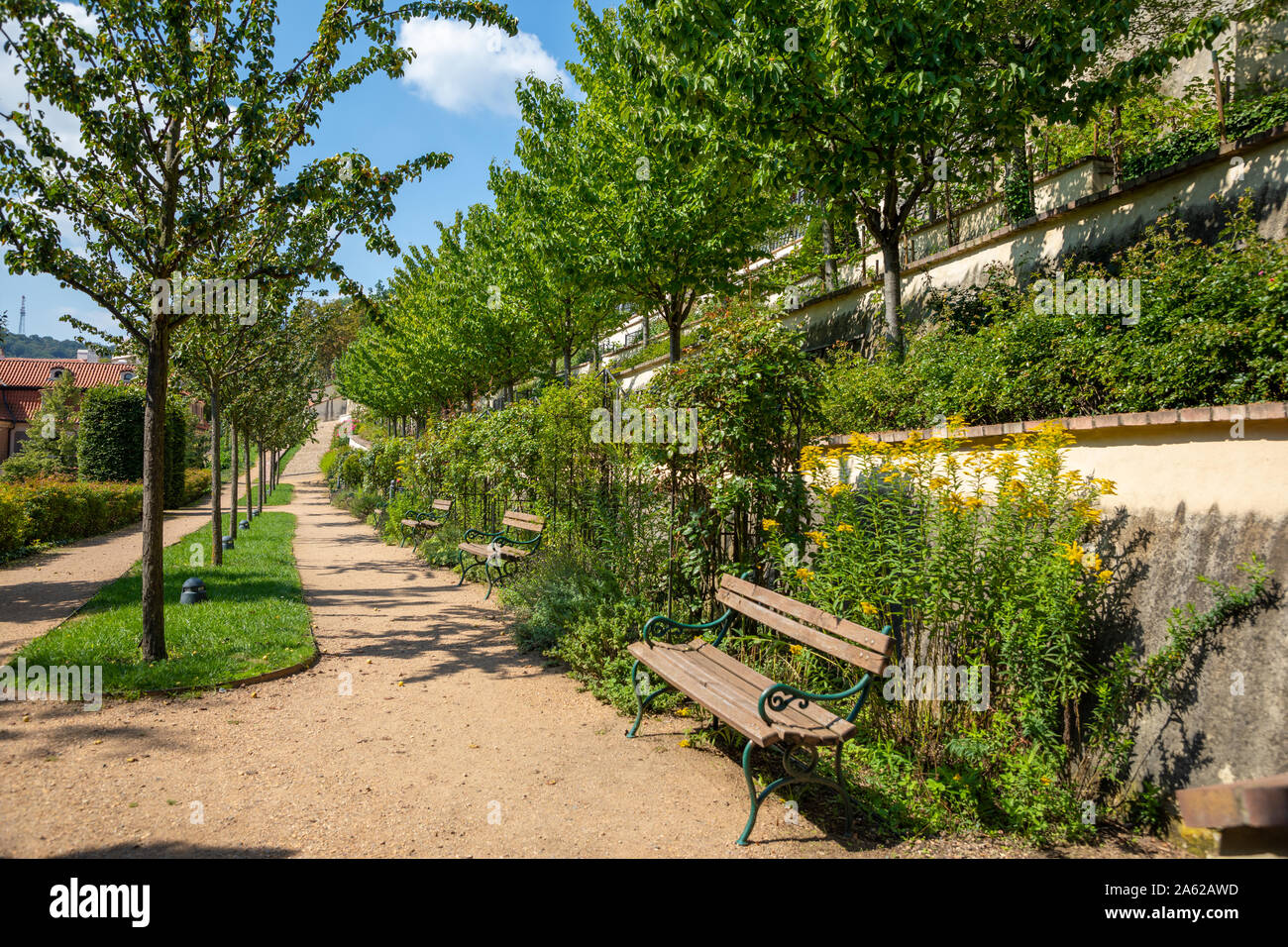 View over Great Furstenberg garden, Pague, Czech Republic Stock Photo