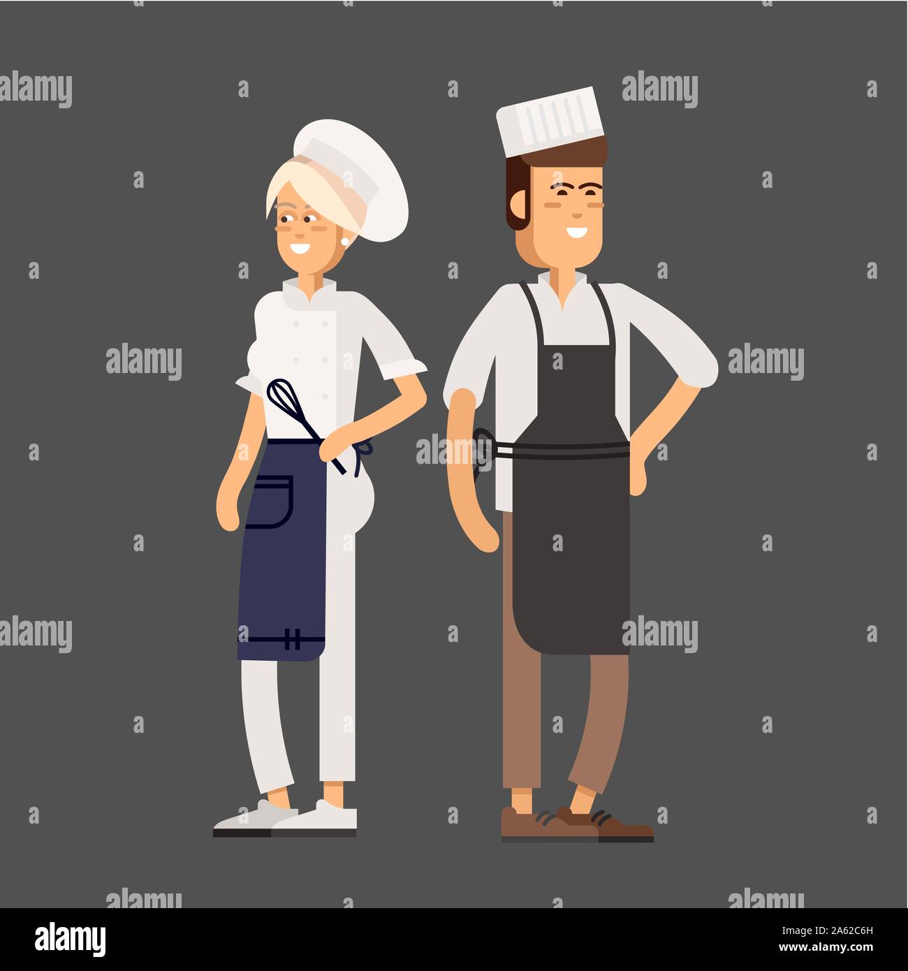 Cool vector flat design culinary and cuisine professionals. Stock Vector