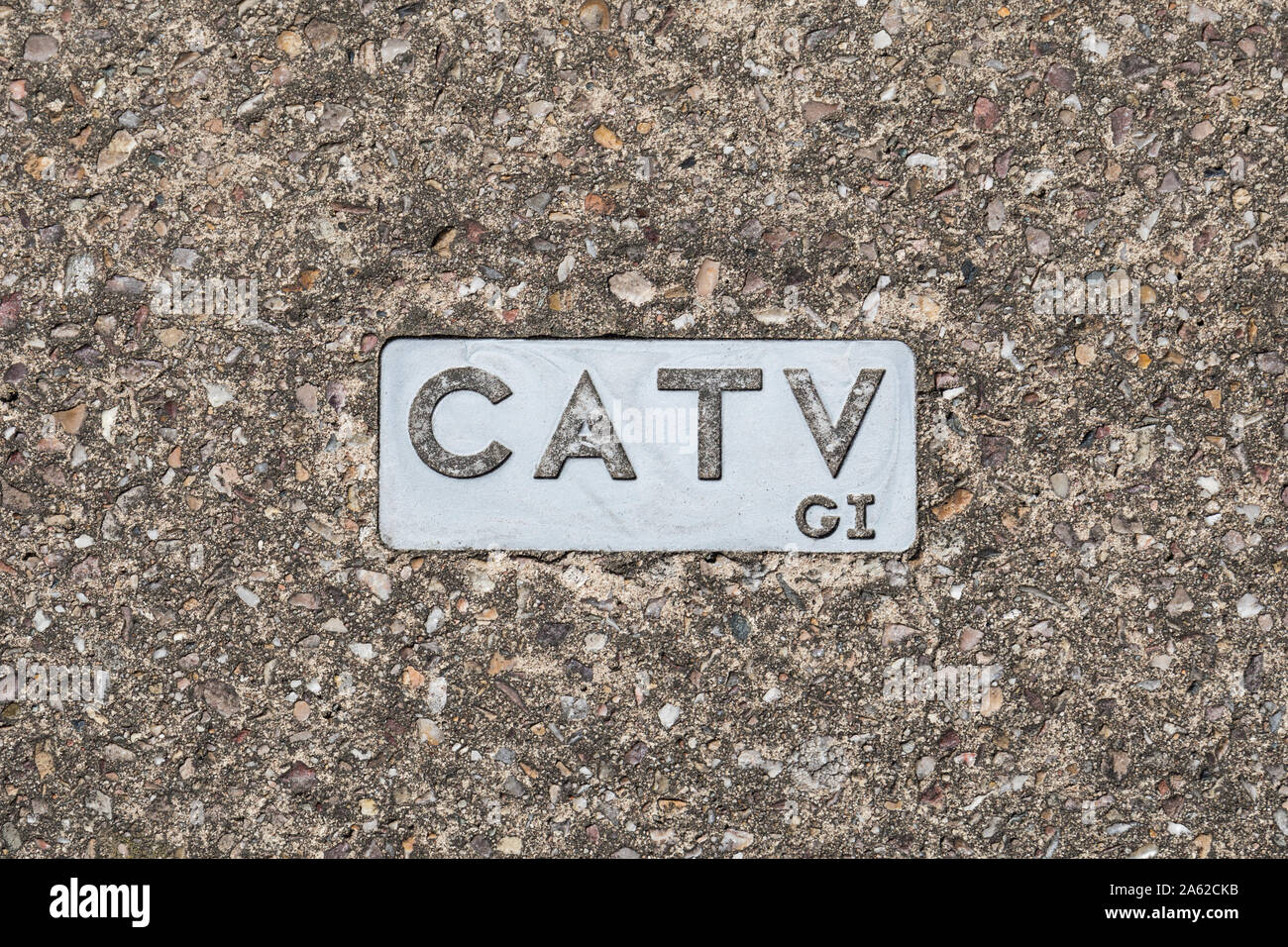 CATV GI manhole cover Stock Photo Alamy