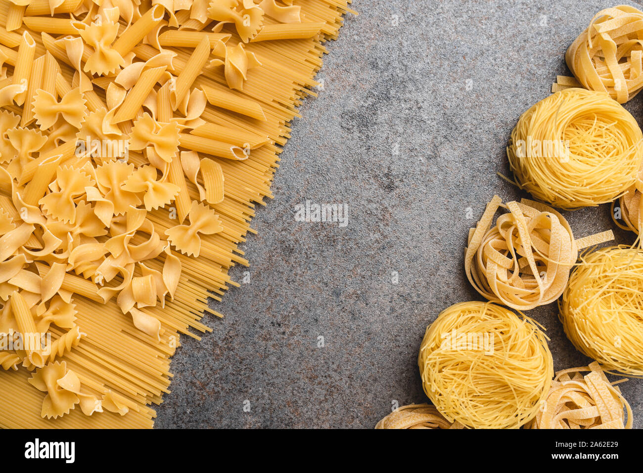 Different types of pasta that we use every day in the kitchen when