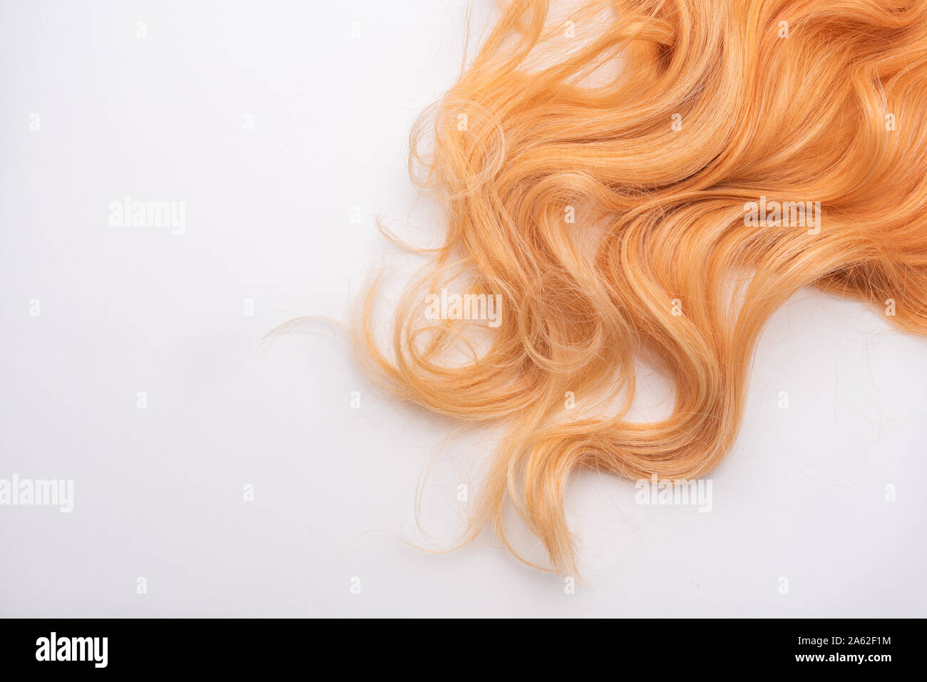 Human Natural Honey Colored Blond Hair On White Isolated