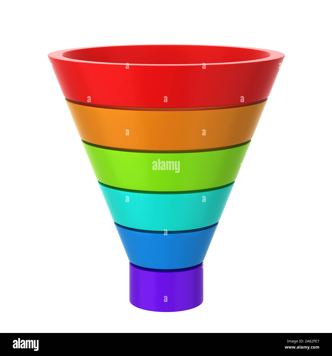Funnel chart. 3d illustration isolated on white background Stock Photo