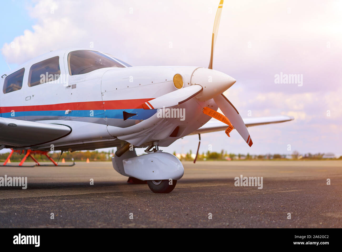 small commercial plane at the airport Stock Photo