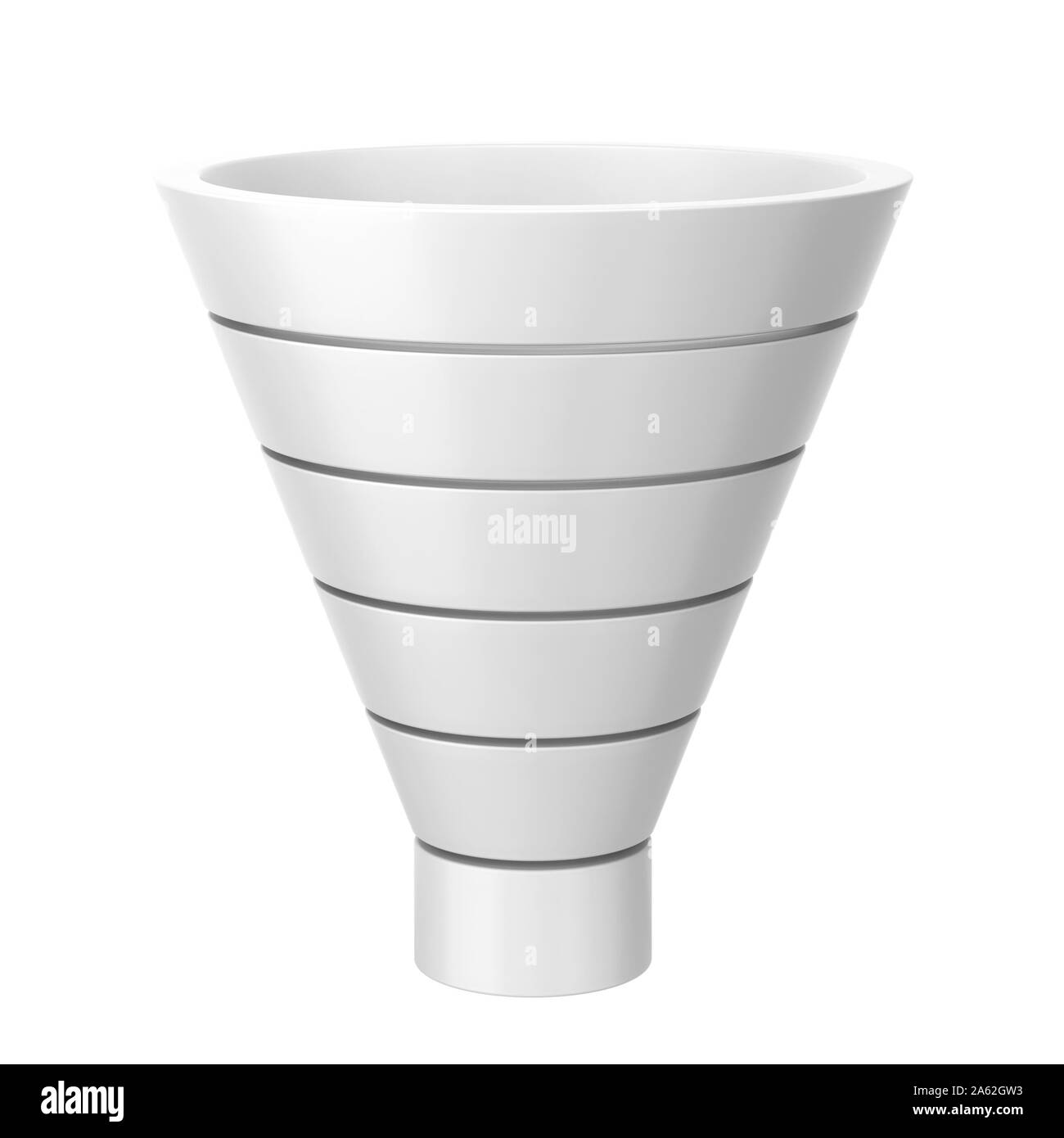 Funnel chart. 3d illustration isolated on white background Stock Photo ...