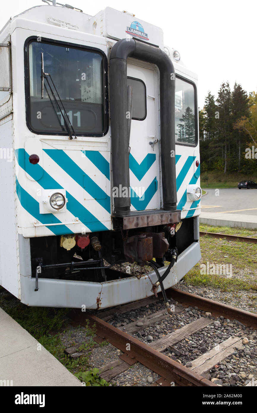 Train in Gaspé Canada Stock Photo Alamy