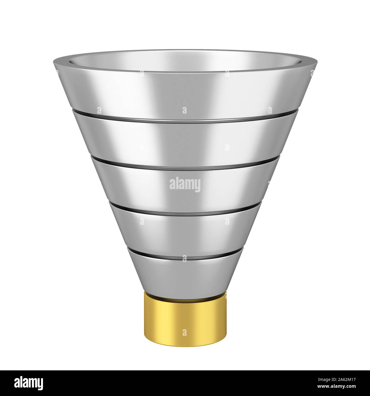 Funnel chart. 3d illustration isolated on white background Stock Photo -  Alamy