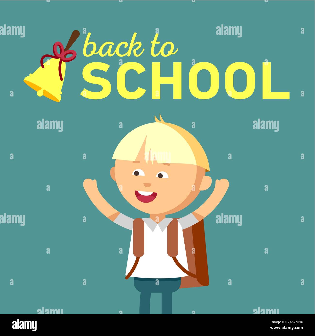 pupils with school backpacks Stock Vector