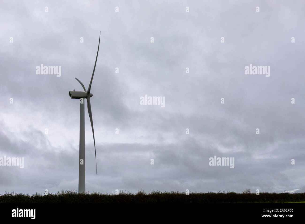 wind turbine generating renewable energy in devon, england Stock Photo