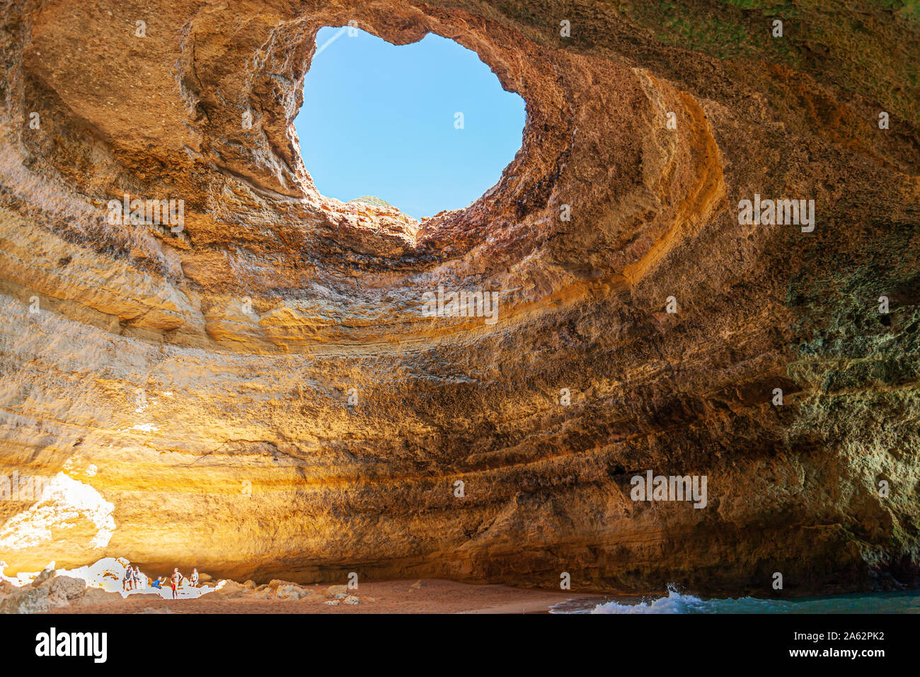 view inside the benagil sea cave on the portugese algarve portugal Stock Photo