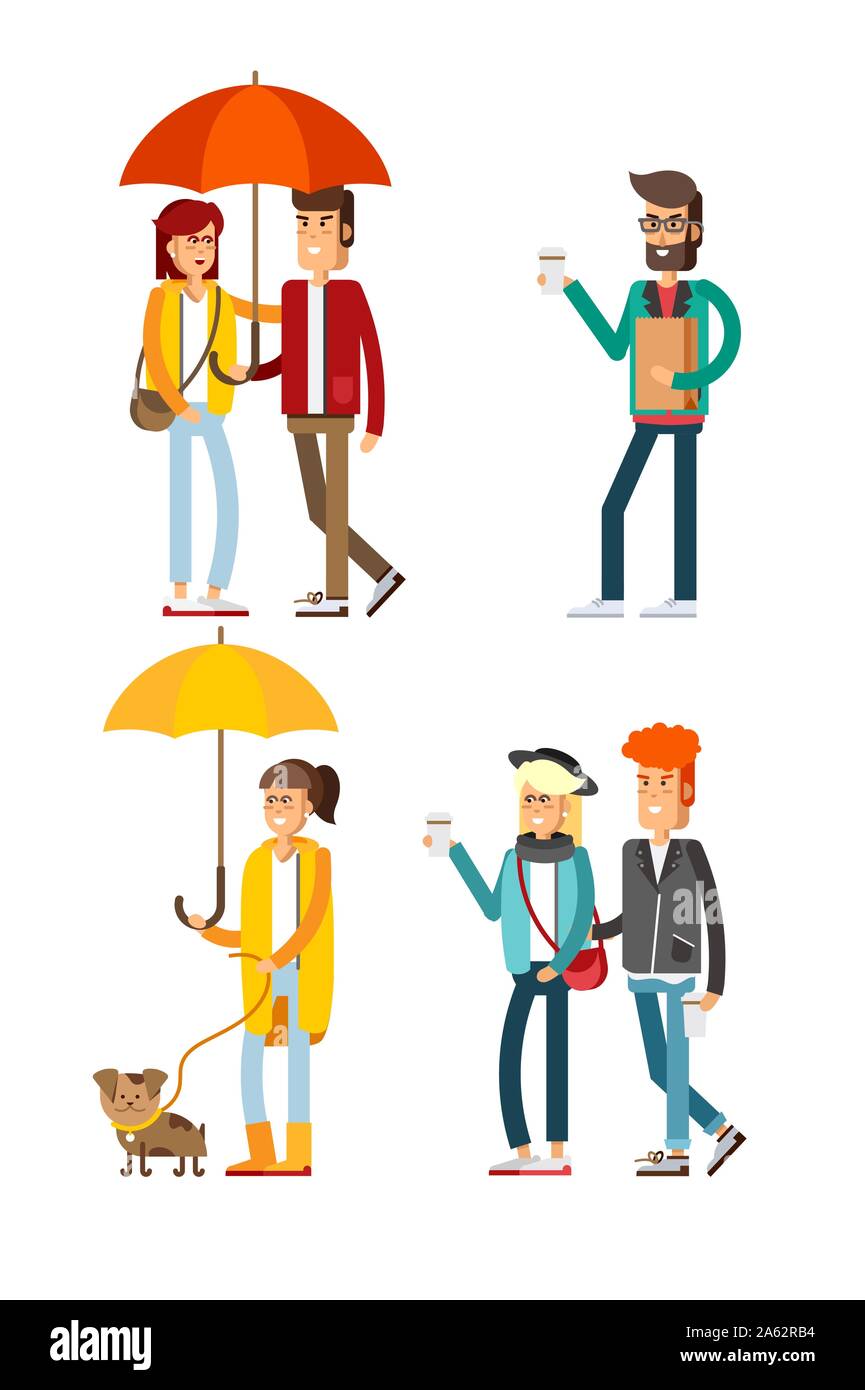 Vector set of characters in a flat style Stock Vector Image & Art - Alamy