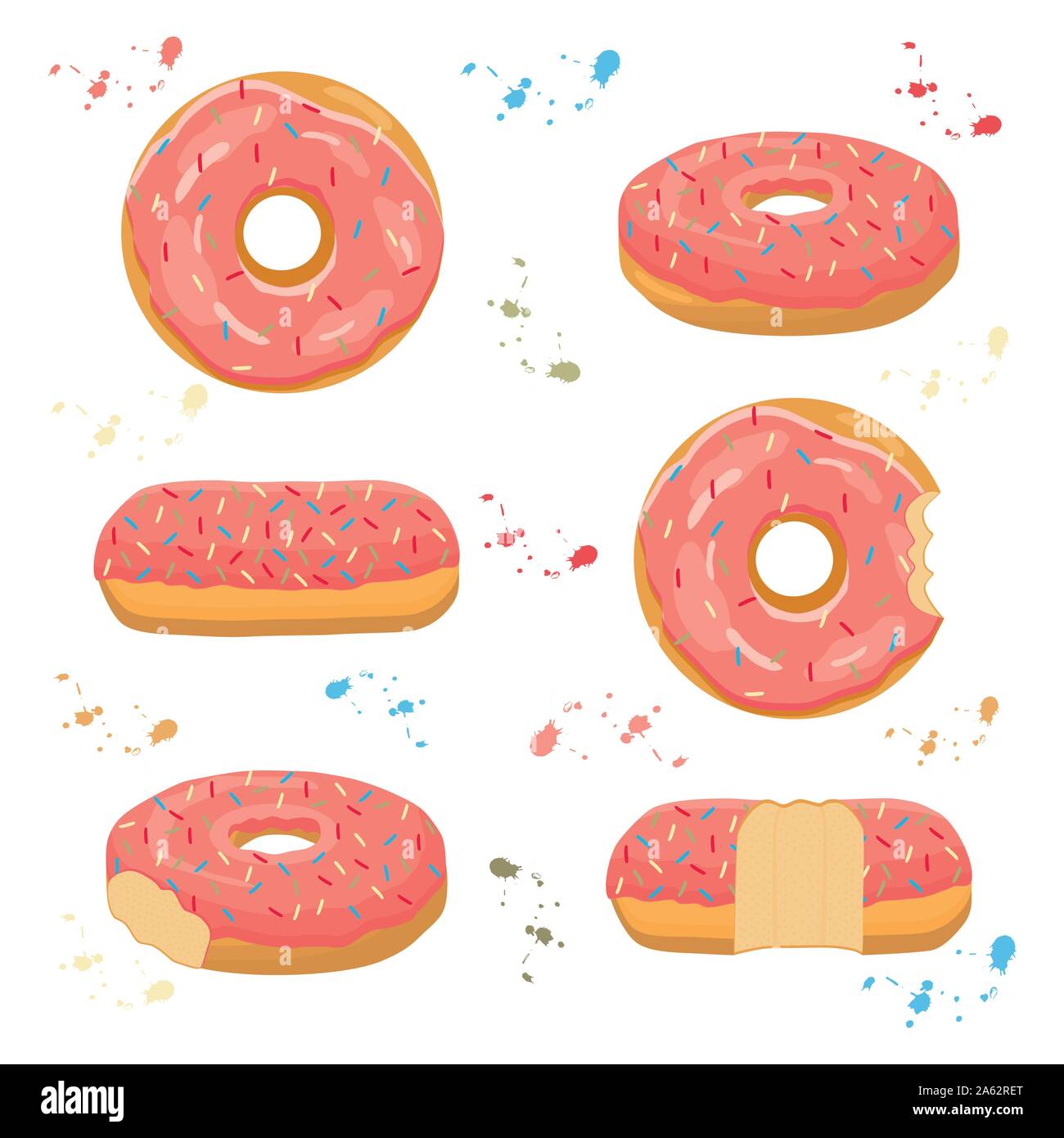 Glazed doughnuts on dessert Stock Vector Images - Alamy
