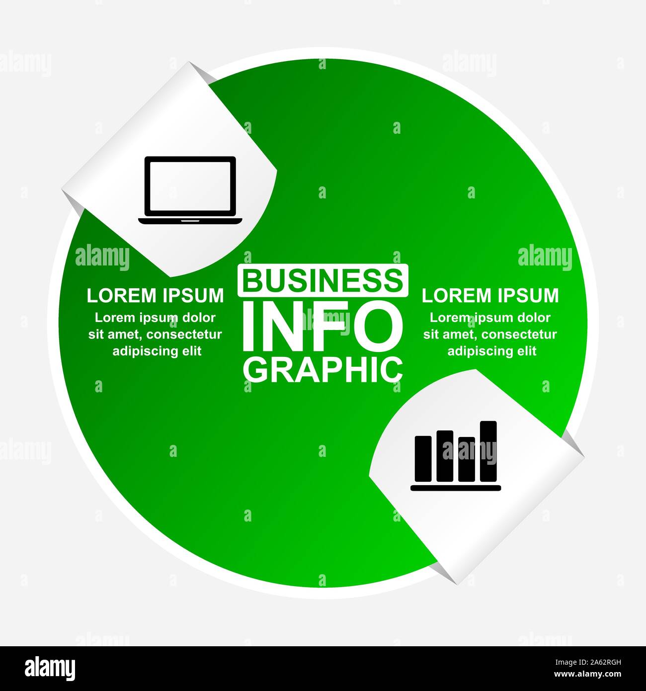 Modern design infographic vector editable template for presentation, chart, diagram, graph, business concept with 2 options Stock Vector