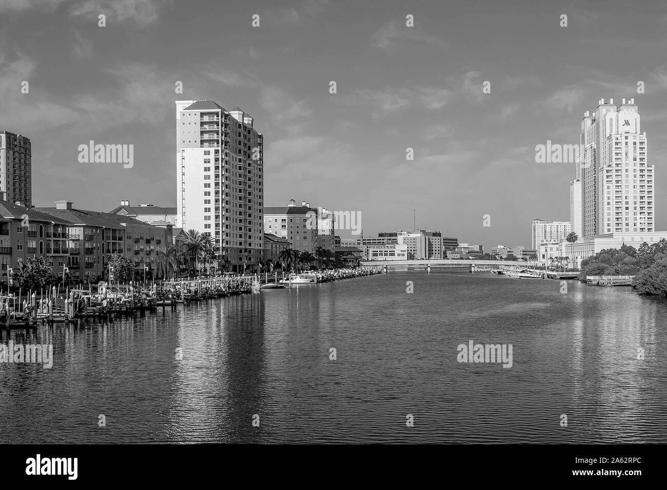 Tampa Bay, Florida. April 28, 2019 . Panoramic view of Harbour Island