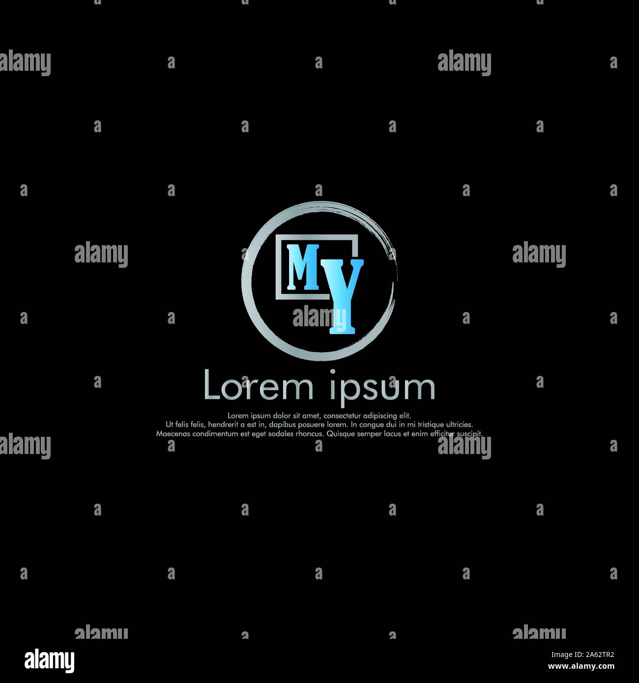 M Y MY Vector initial abstract logo concept Stock Vector