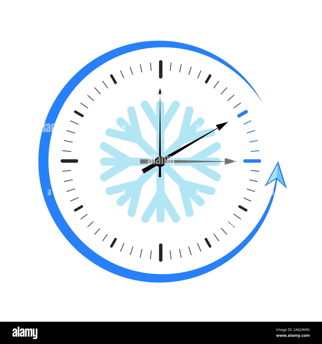 clock switch to winter time abstract vector illustration EPS10 Stock Vector
