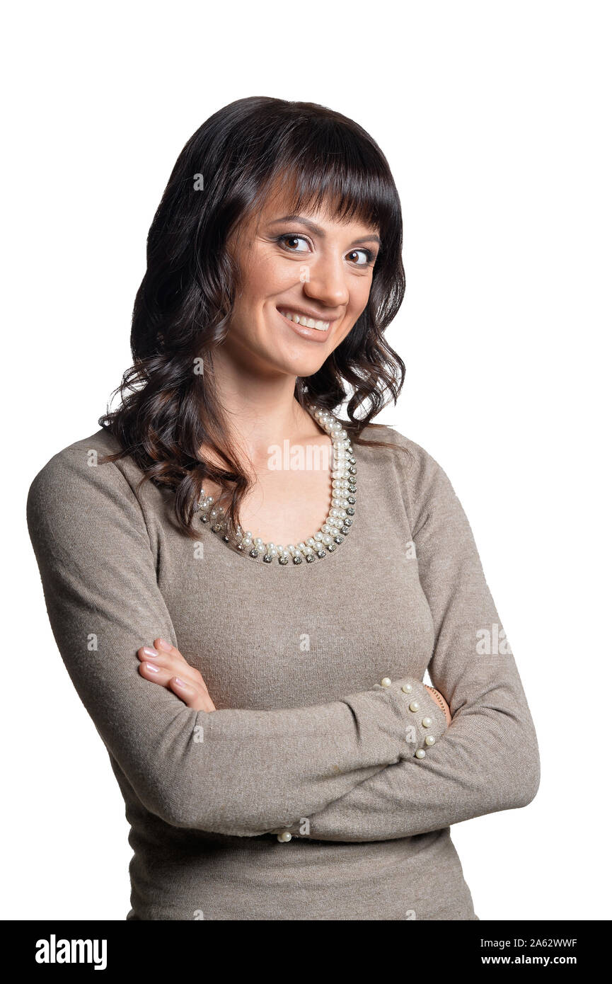 Portrait of calm young woman posing isolated Stock Photo - Alamy