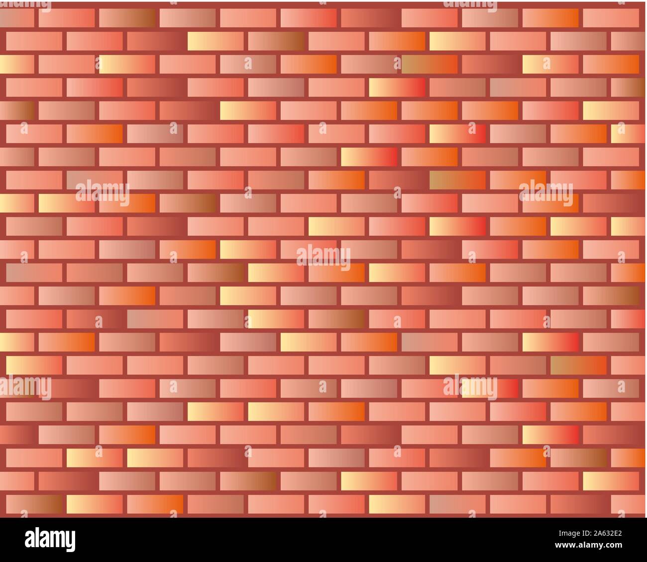 Seamless Grunge Brick Wall Texture. Vector Illustration. Stock Vector