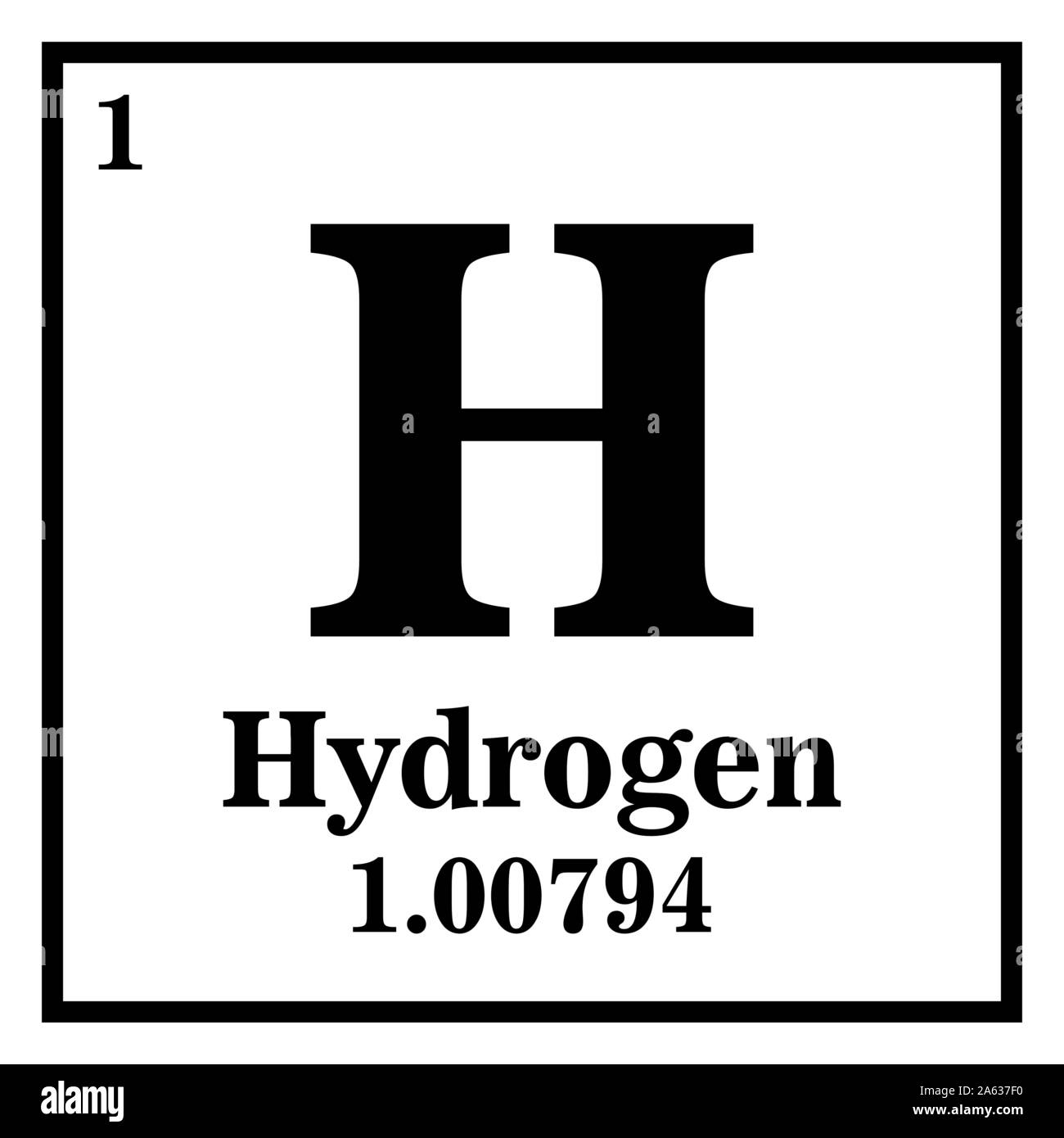 Hydrogen Periodic Table of the Elements Vector illustration eps 10. Stock Vector