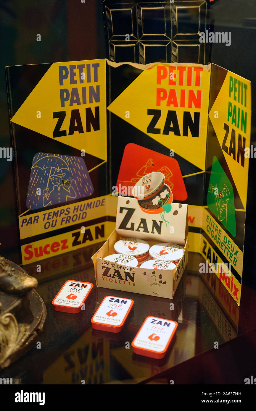 Zan liquorice candies at the Haribo museum in Uzes in the French department of Gard Stock Photo