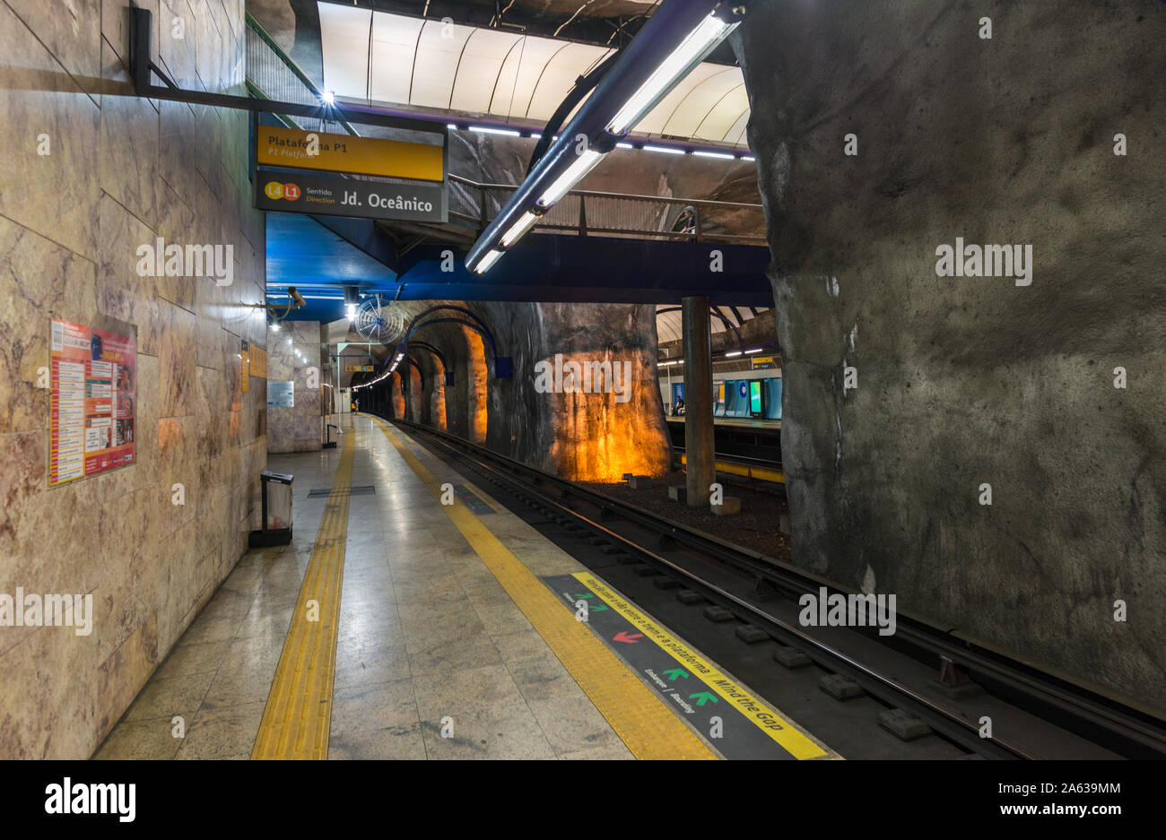 Rio de Janeiro, Brazil - February 24, 2018: Cardeal Arcoverde station Stock Photo