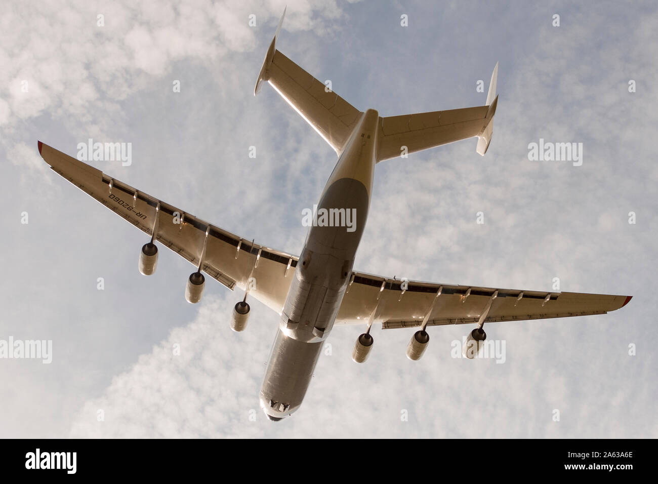 UR-82060 Biggest plane on planet, taking-off from Doncaster Airport, UK Stock Photo