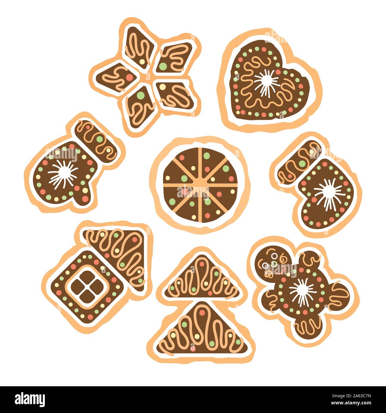 set of the Christmas cookies Stock Vector