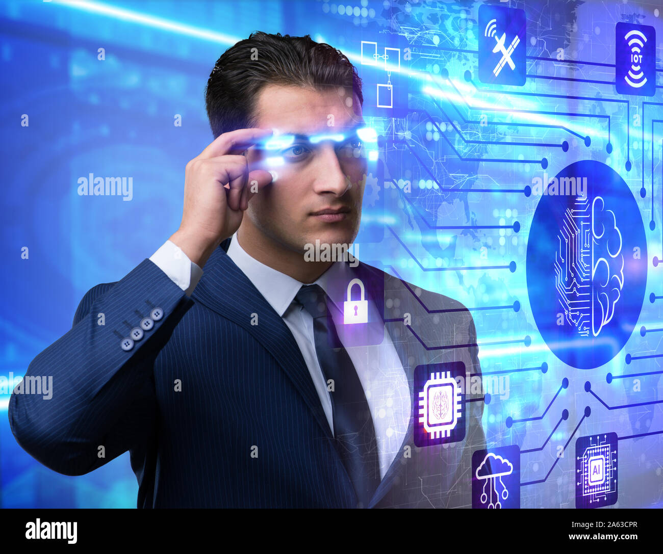 The artificial intelligence concept with businessman Stock Photo - Alamy