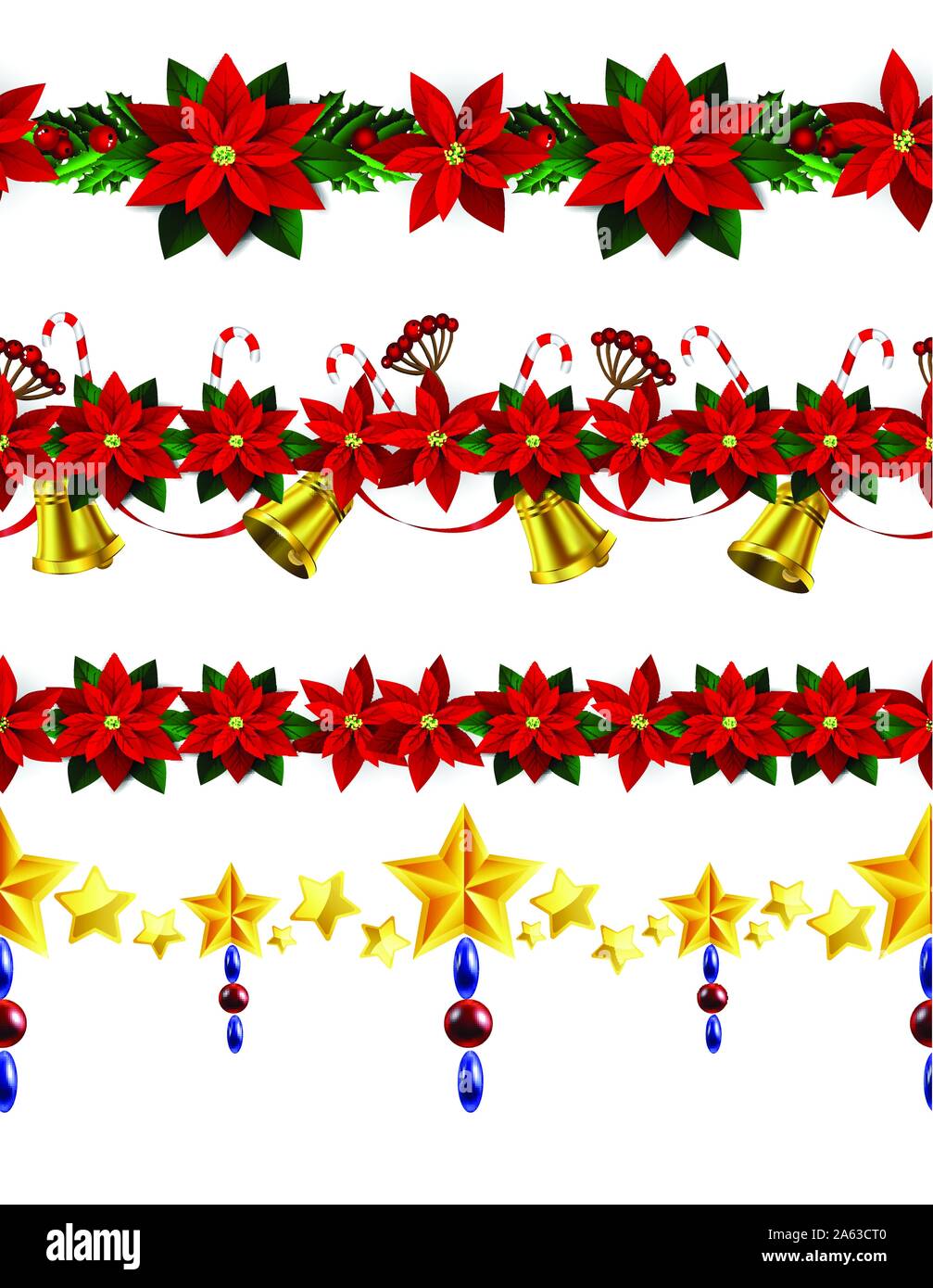 Christmas horizontal seamless set background Stock Vector Image & Art ...