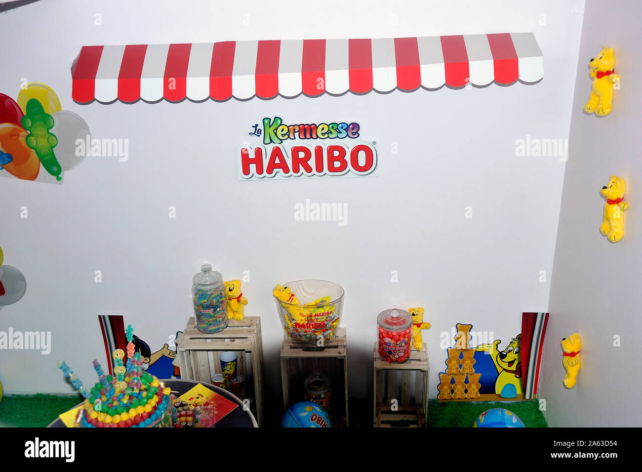 candies and other objects to prepare a fair at the Haribo museum in ...