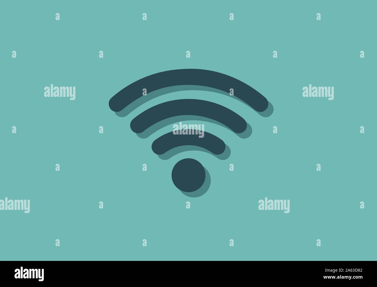 Wifi symbol, minimalistic vector illustration icon Stock Vector