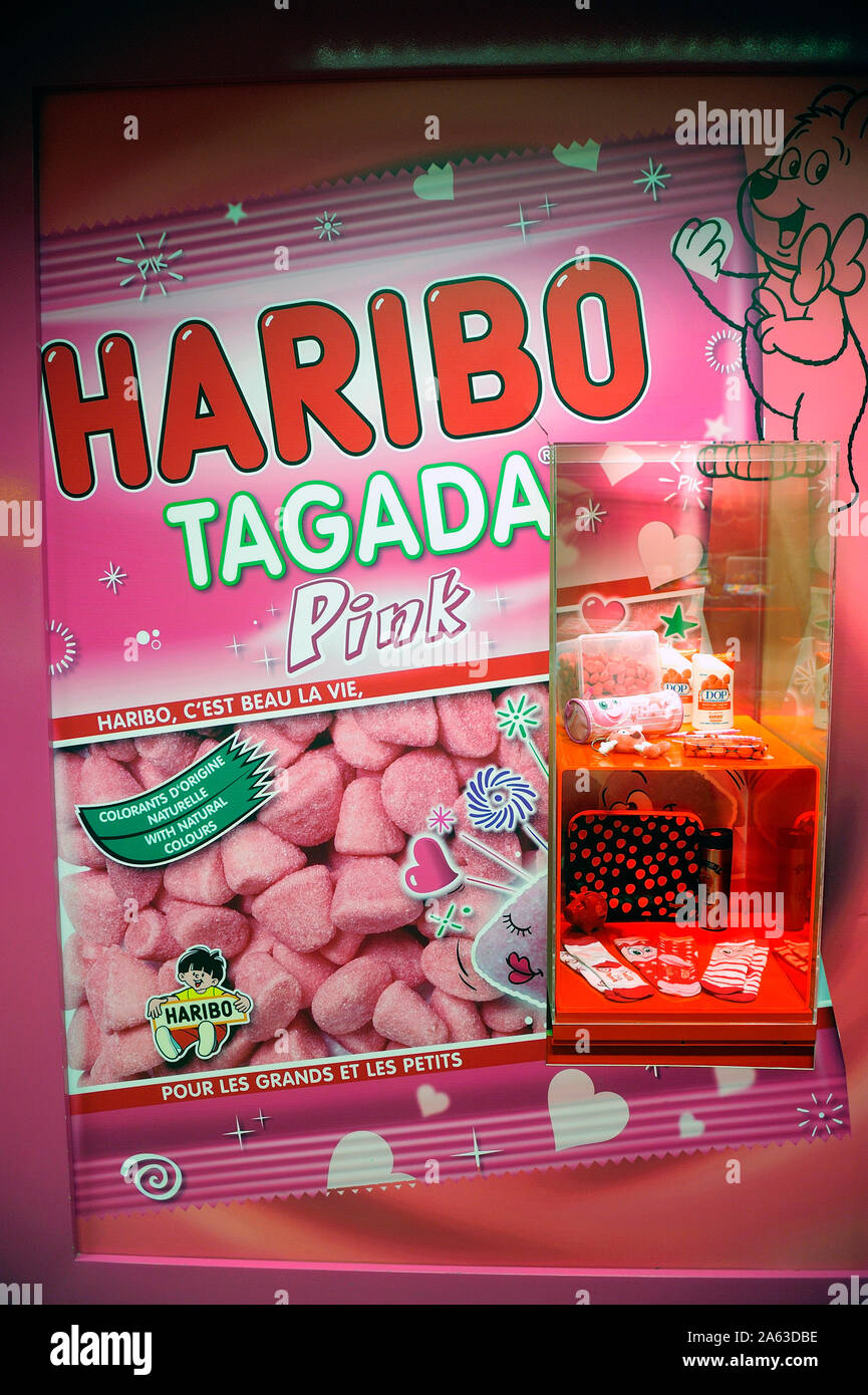 The strawberry Tagada pink announced at the Haribo shop in Uzes in the  French department of Gard Stock Photo - Alamy