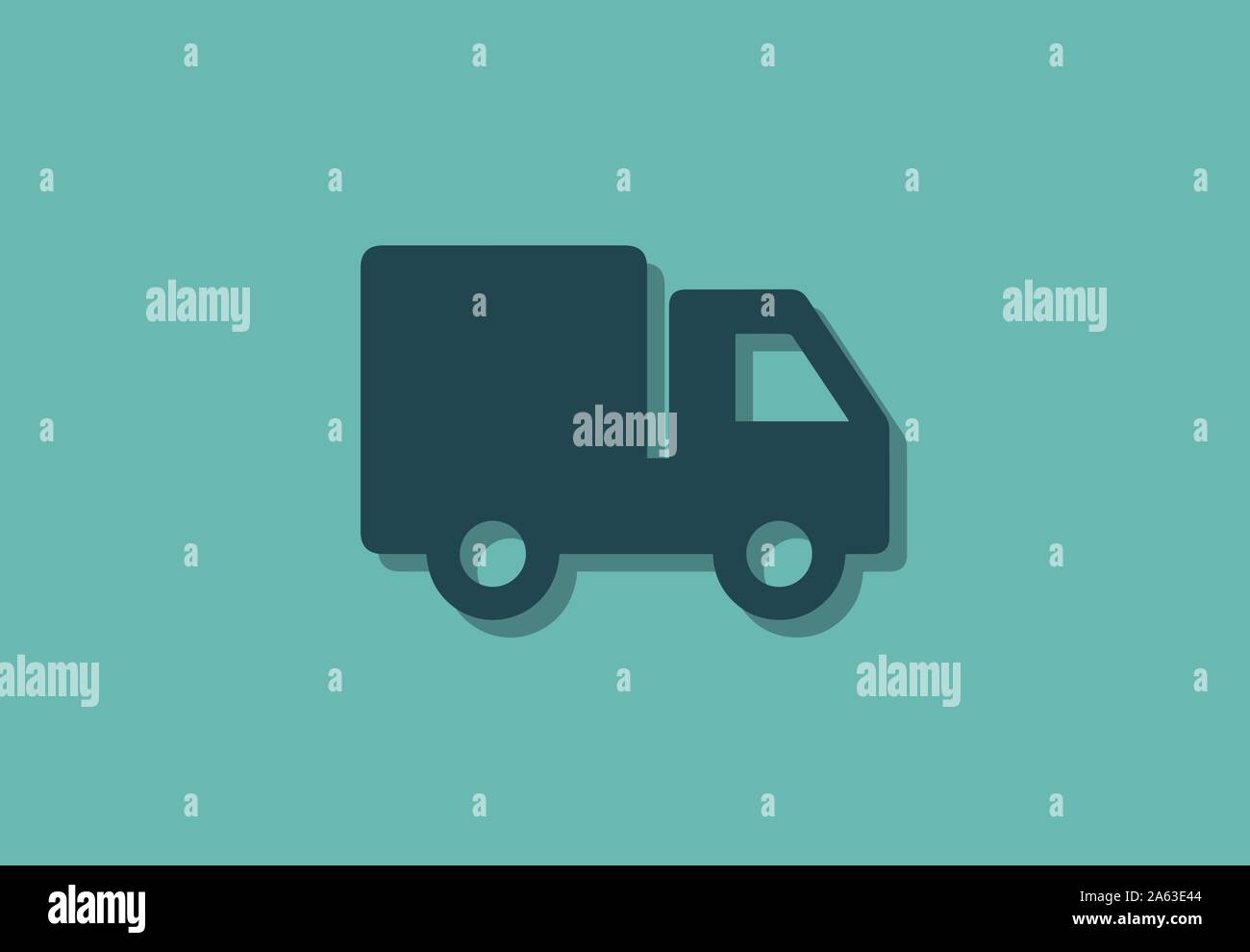 Truck delivery, traditional silhouette, vector illustration icon Stock Vector