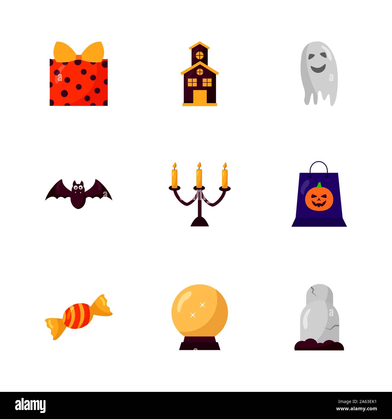 bundle of halloween set icons Stock Vector