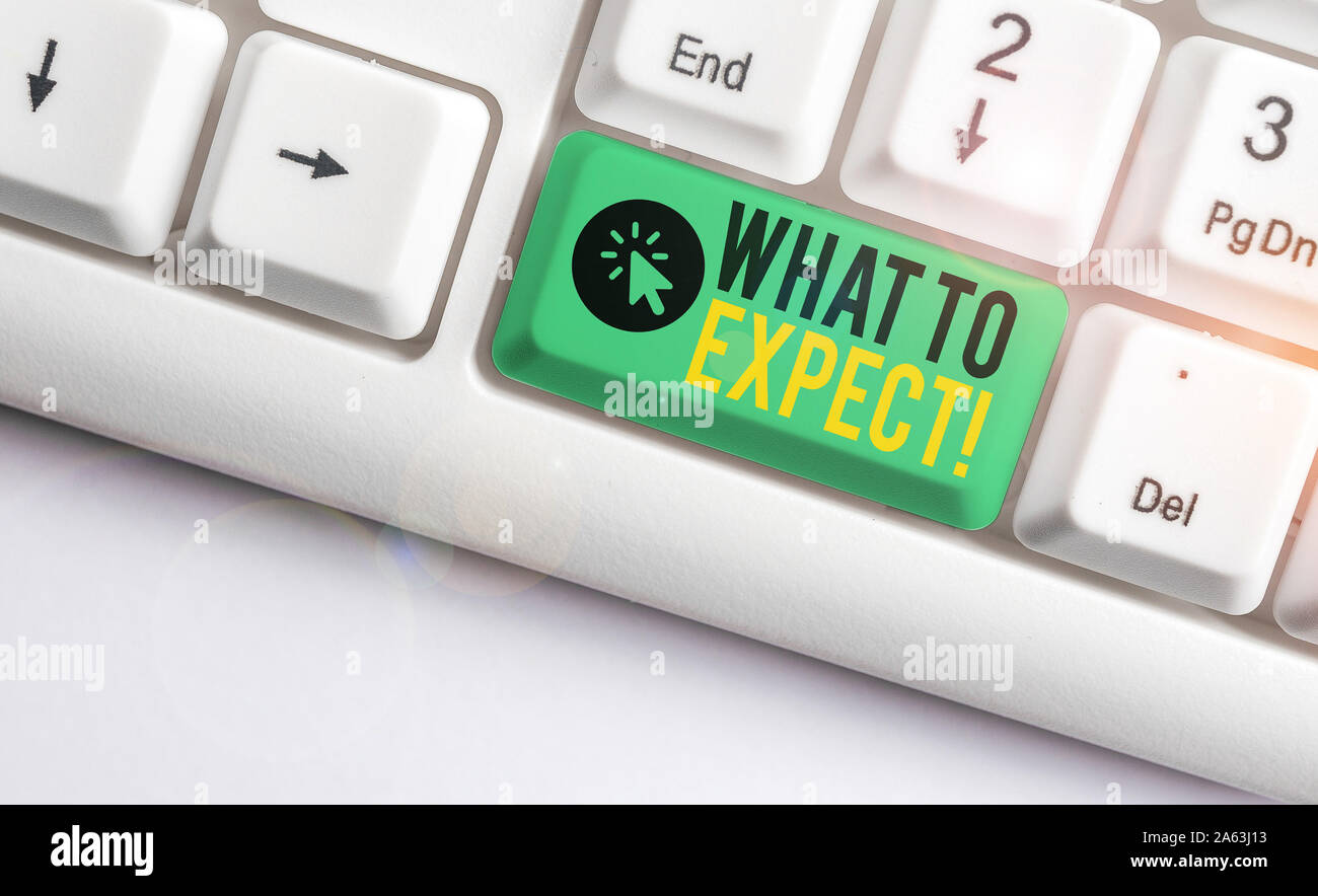 Expect A Text Word writing text What To Expect. Business photo showcasing asking ...