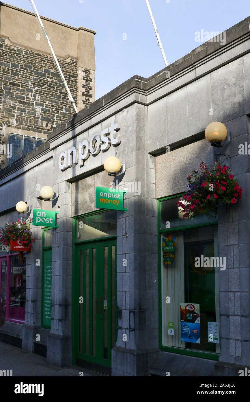 Evening sunlight on An Post, Letterkenny, County Donegal, Ireland. The