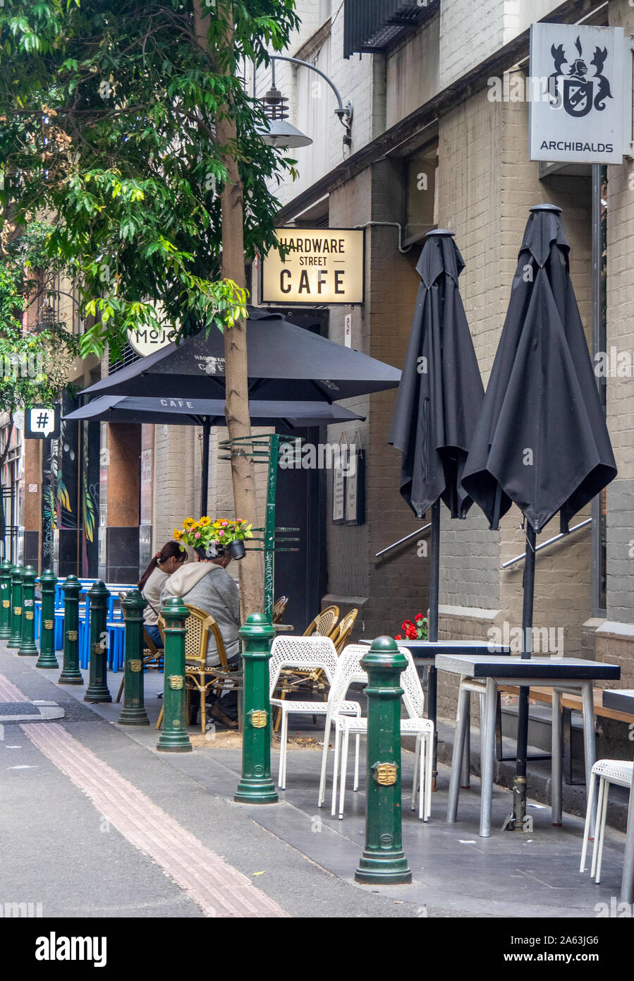 Al fresco dining in Hardware Lane Melbourne Victoria Australia Stock Photo Alamy