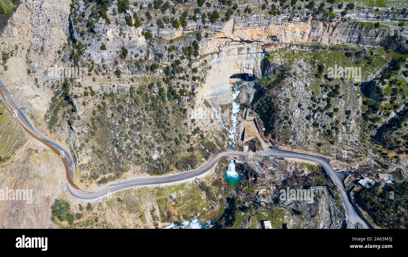 Afqa Grotto and Waterfall, Afqa, Lebanon Stock Photo