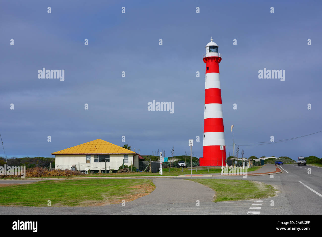 GERALDTON, AUSTRALIA 9 JUL 2019 View of the landmark red and white