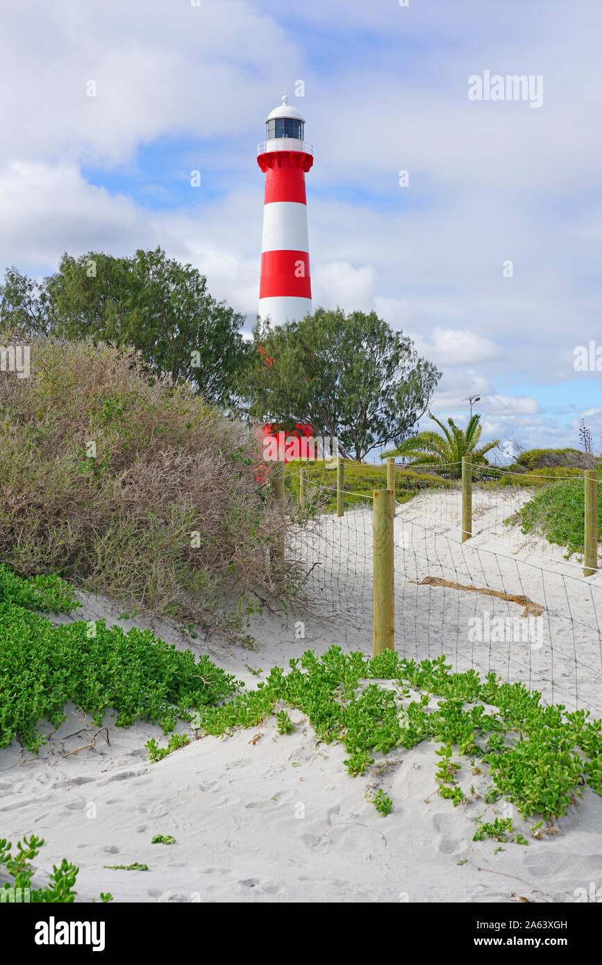 GERALDTON, AUSTRALIA 9 JUL 2019 View of the landmark red and white