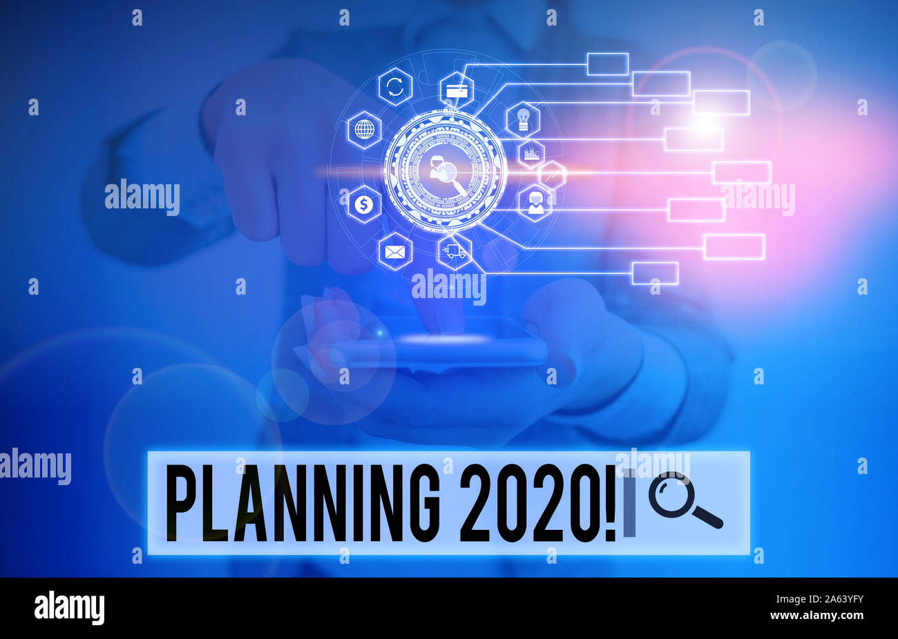 Writing note showing Planning 2020. Business concept for process of ...