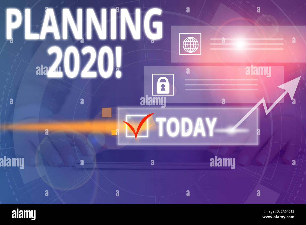 Writing note showing Planning 2020. Business concept for process of ...