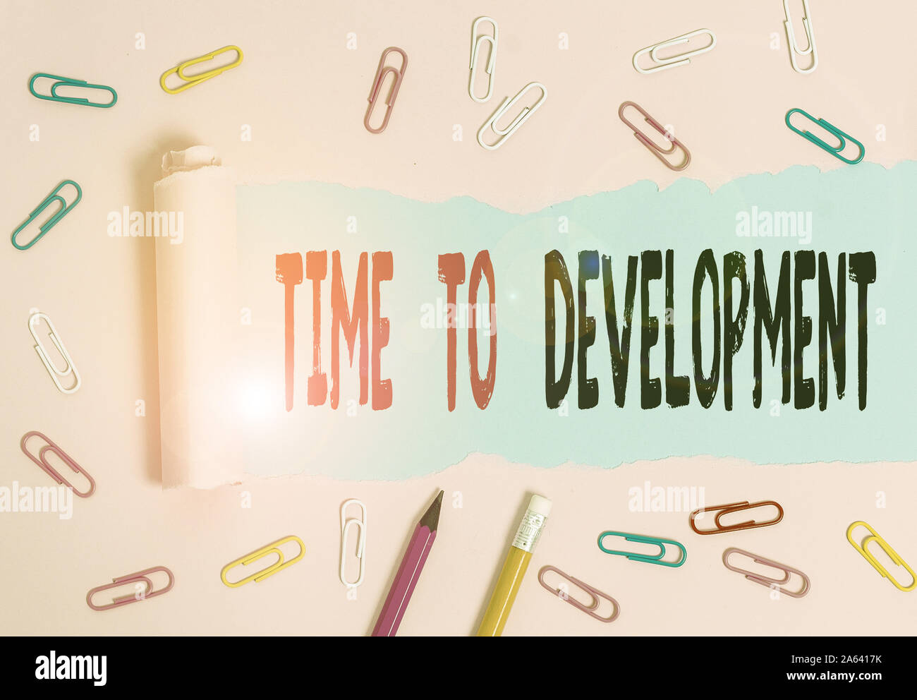Handwriting text writing Time To Development. Conceptual photo a length ...