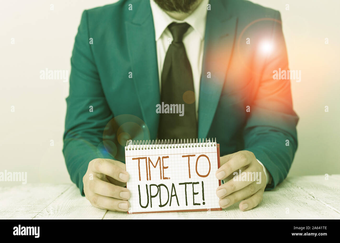 To Be Updated Note Writing note showing Time To Update. Business concept for this is right ...