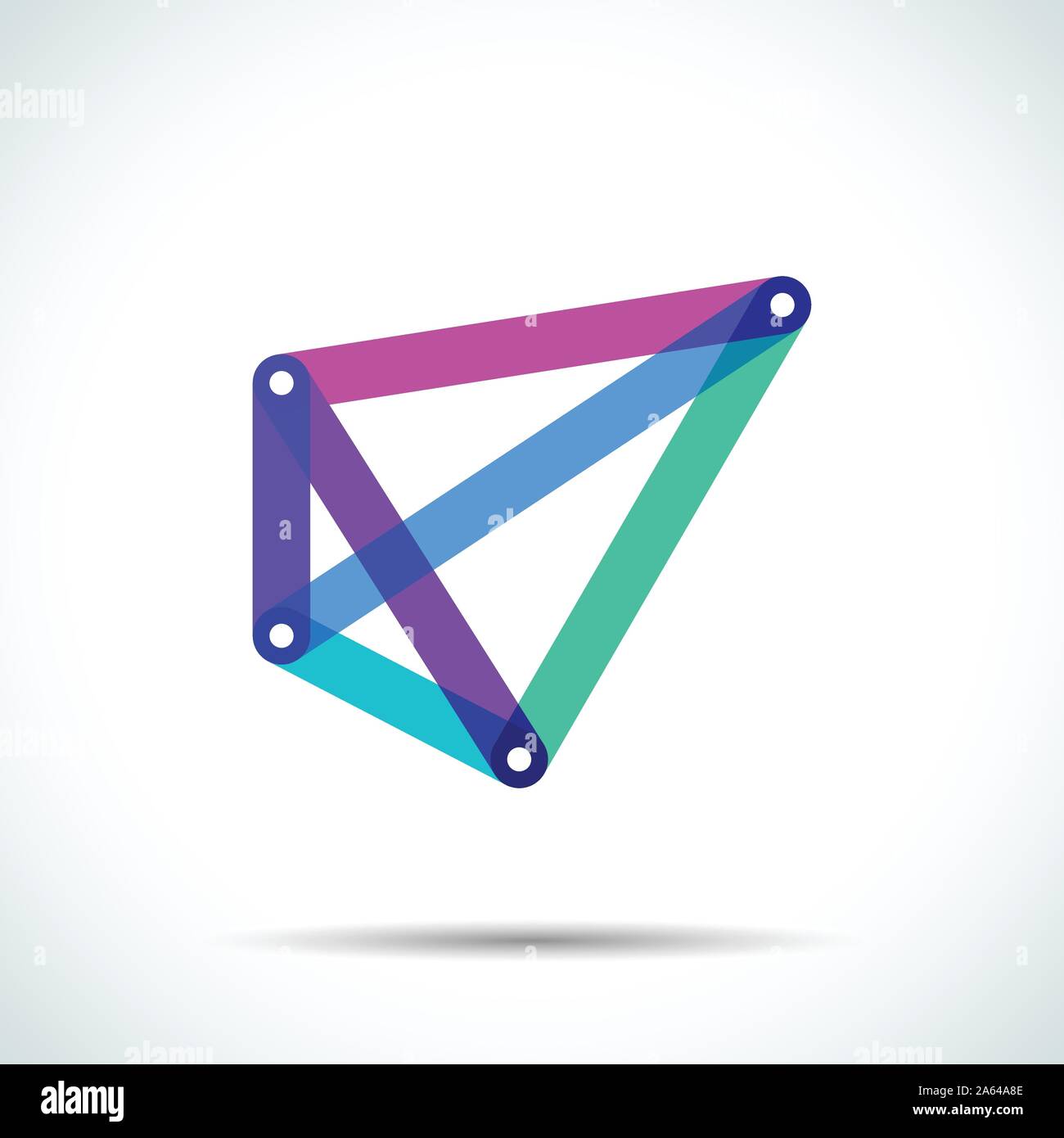 Abstract pyramid logo with intersecting transparent lines Stock Vector