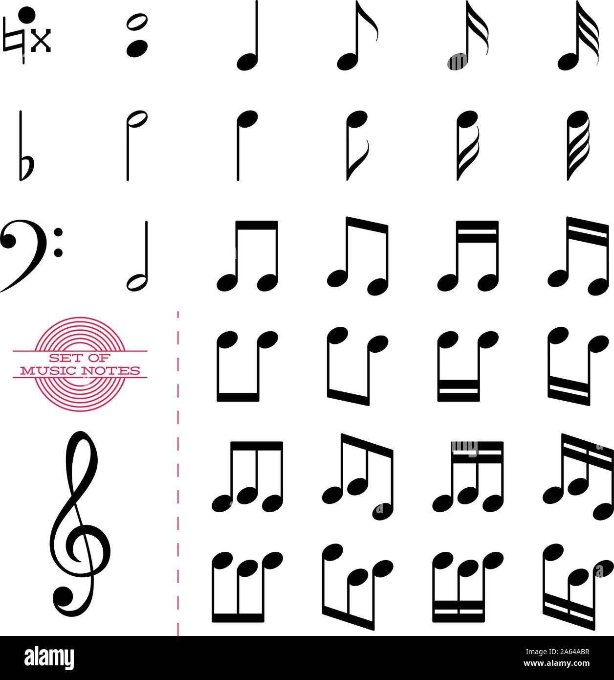 Set of classic black music notes Stock Vector Image & Art Alamy