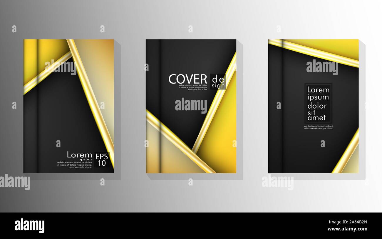 Background design of abstract dark and golden geometry line flyer ...