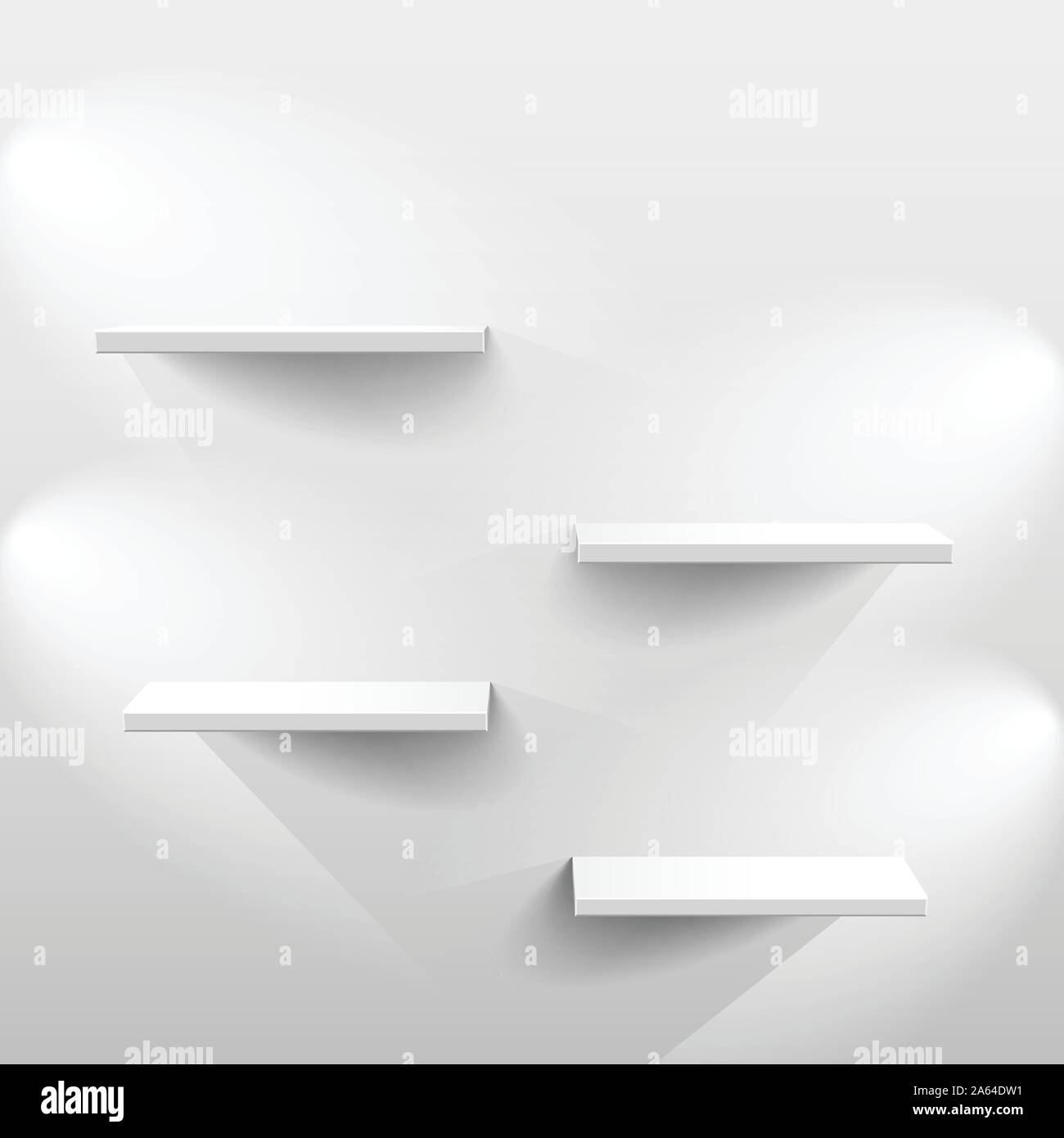 Shelves with shadow in empty white room Stock Vector Image & Art - Alamy