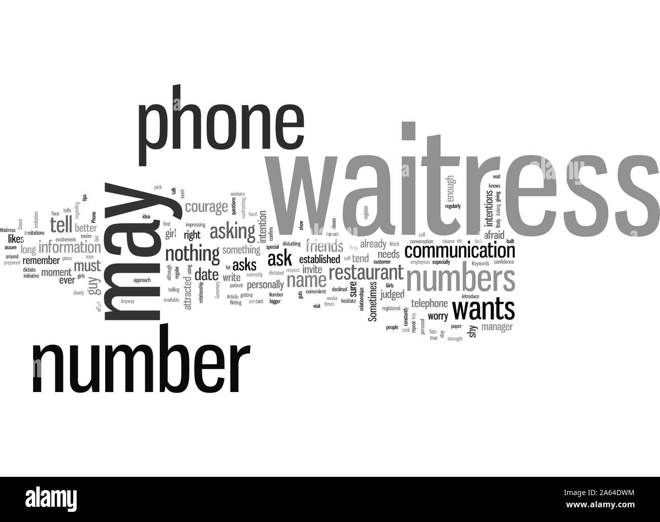 How To Get A Waitress Phone Number Stock Vector